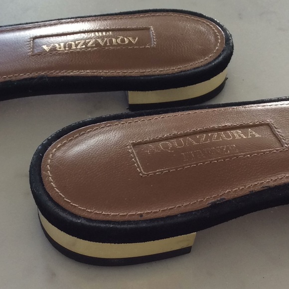 AQUAZZURA FRINGE SUEDE SLIDES 5 - Picture 5 of 7